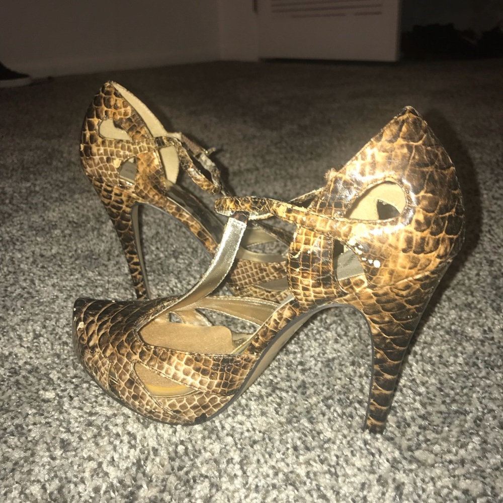 Snake skin fancy heels